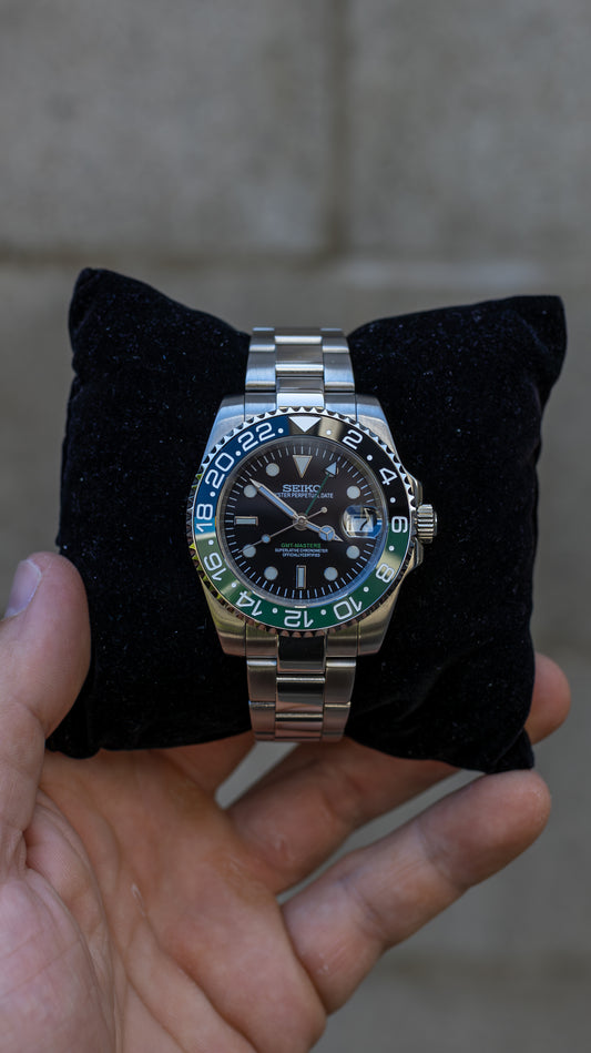 PrestigeWatchMods Custom Seiko "Sprite" GMT NH34 Automatic Watch