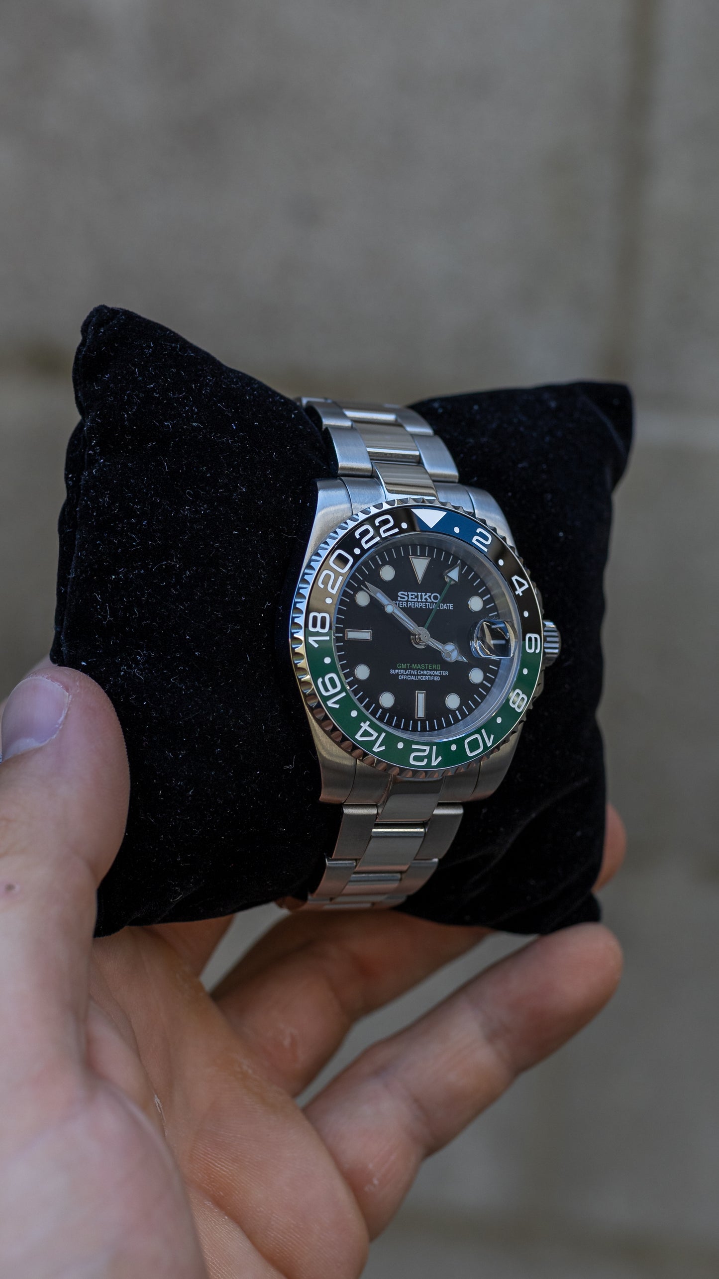 PrestigeWatchMods Custom Seiko "Sprite" GMT NH34 Automatic Watch