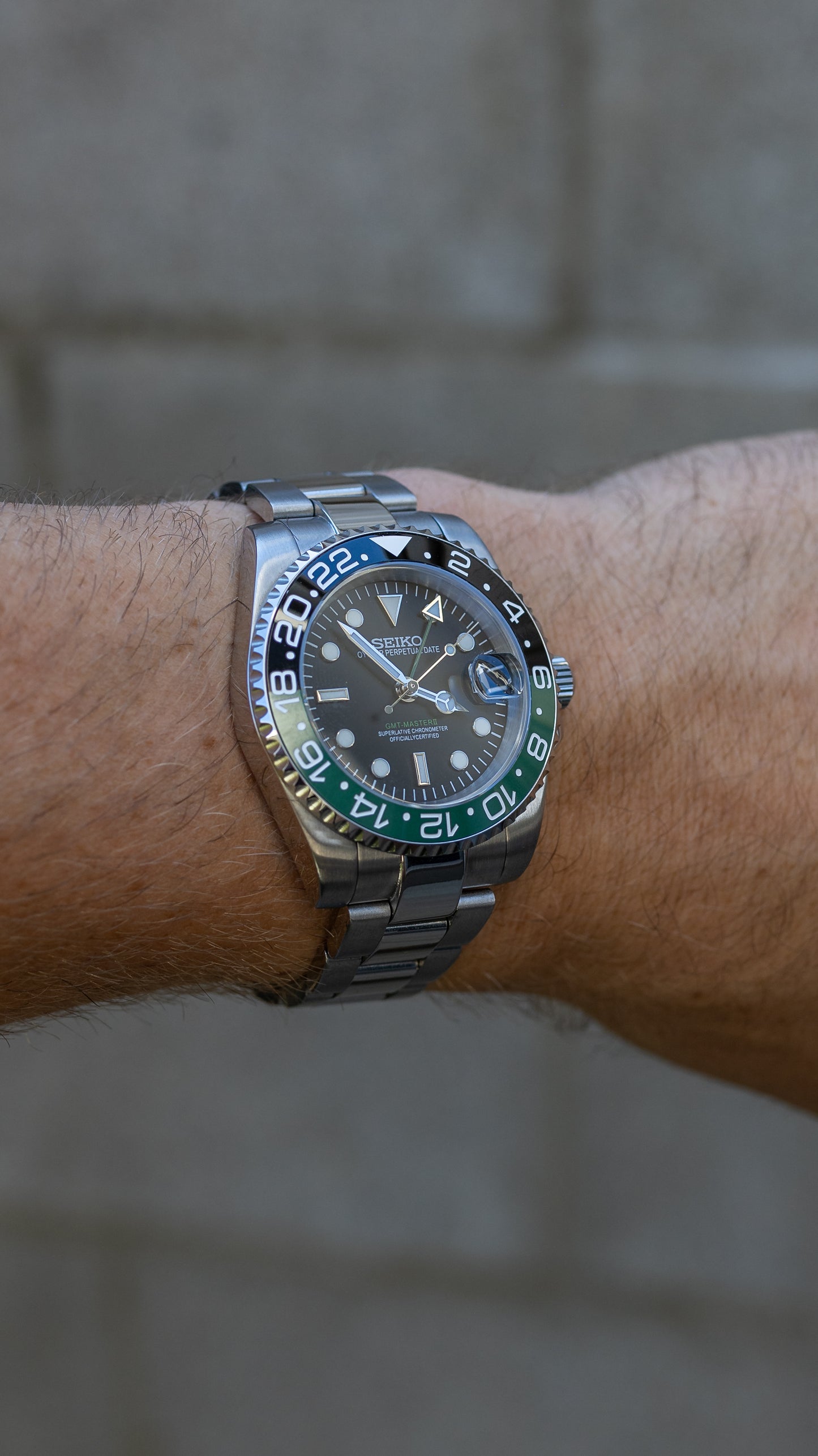 PrestigeWatchMods Custom Seiko "Sprite" GMT NH34 Automatic Watch