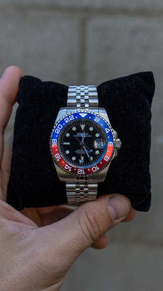 PrestigeWatchMods Custom Seiko "Pepsi" GMT NH34 Automatic Watch