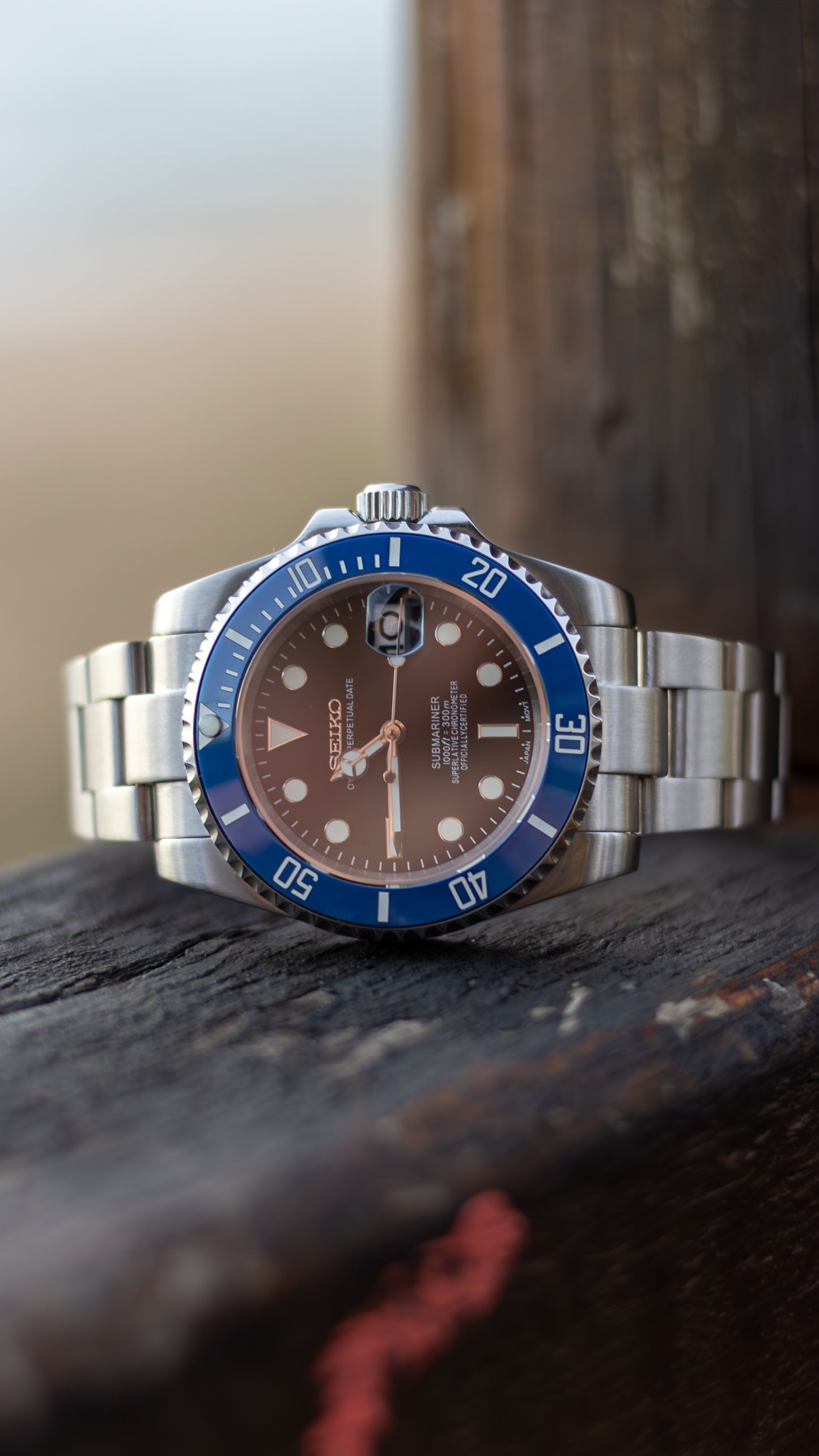 PrestigeWatchMods Custom  Seiko Mod "Cookie Monster" Submariner Date Watch