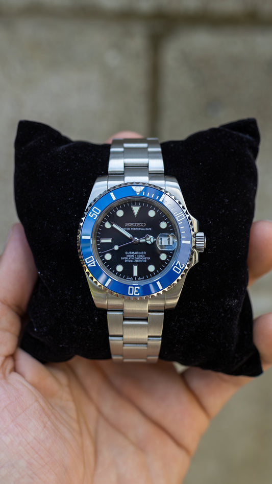 PrestigeWatchMods Custom  Seiko Mod "Cookie Monster" Submariner Date Watch