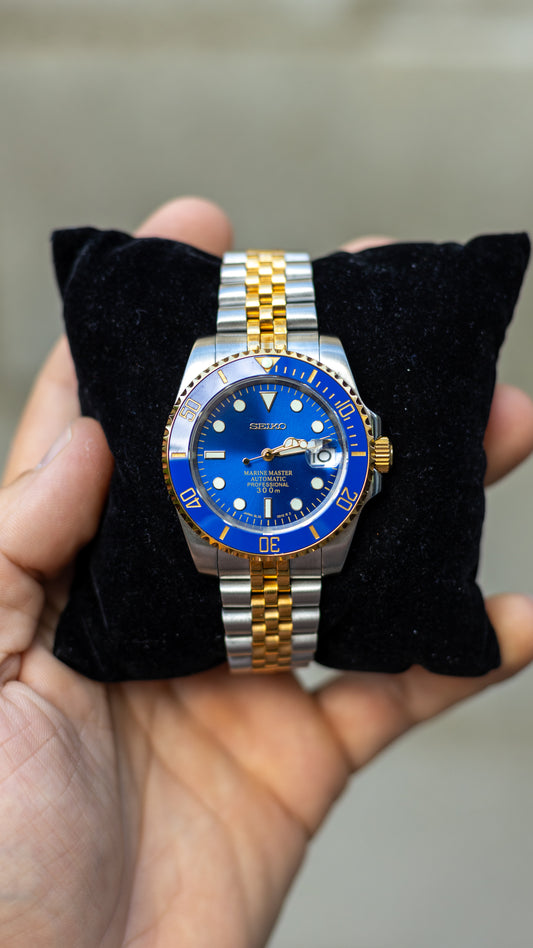 PrestigeWatchMods Custom  Seiko Mod "Bluesy" Submariner Date Watch