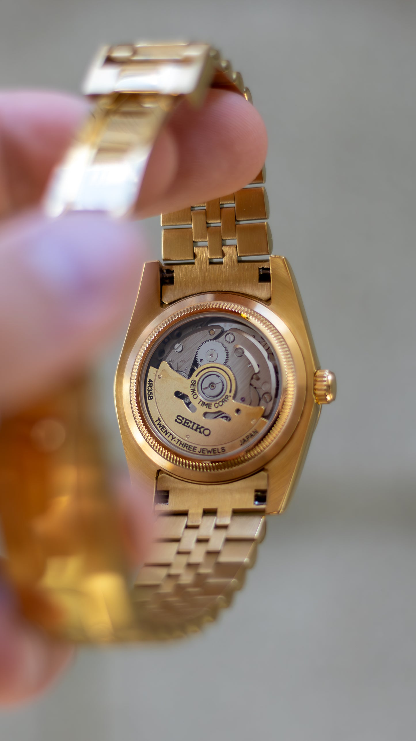 PrestigeWatchMods Custom Seiko Gold "Diamond" Datejust style NH35 automatic watch