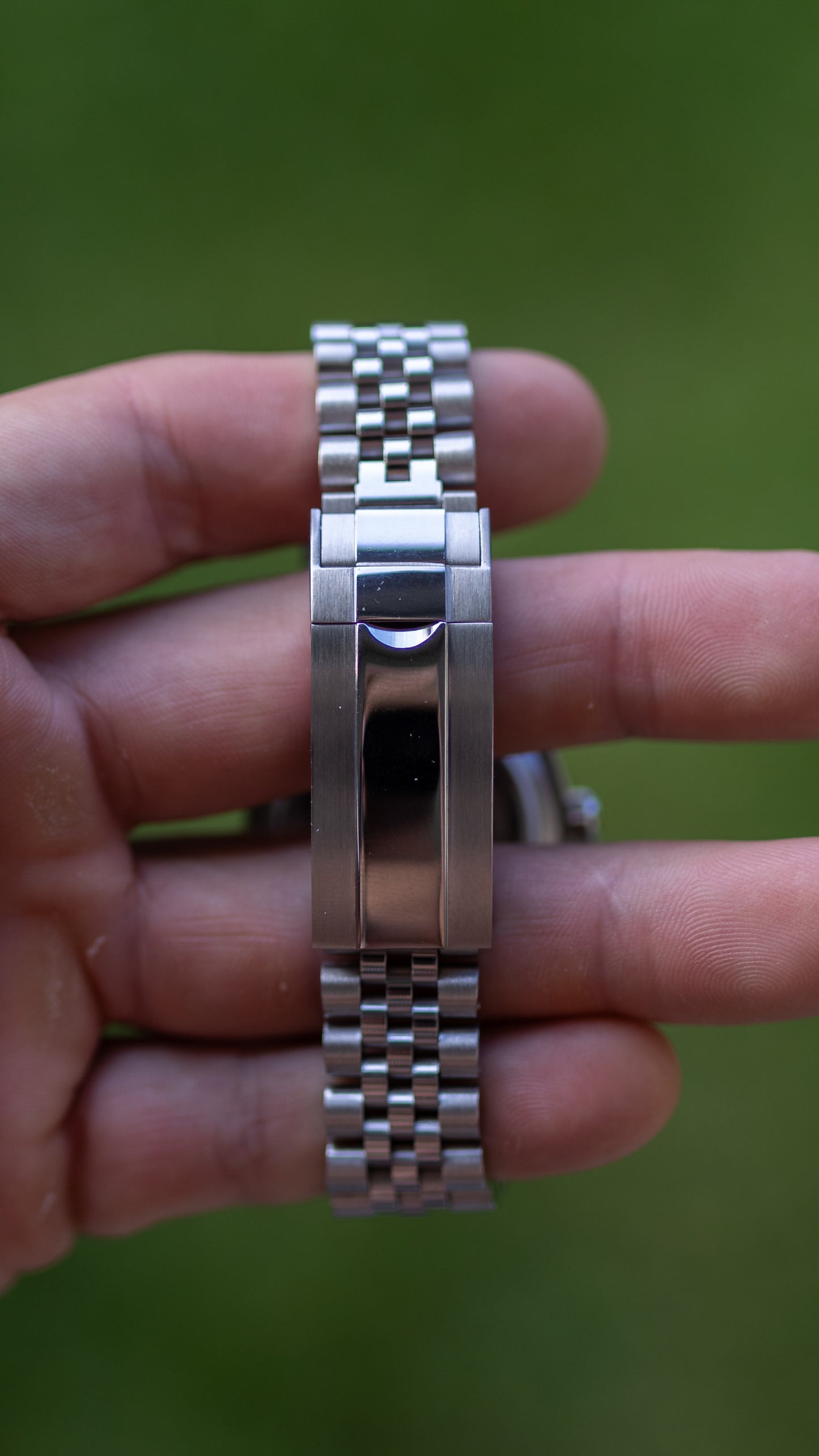 PrestigeWatchMods Custom Seiko Silver Datejust style NH35 automatic watch, Clasp View 