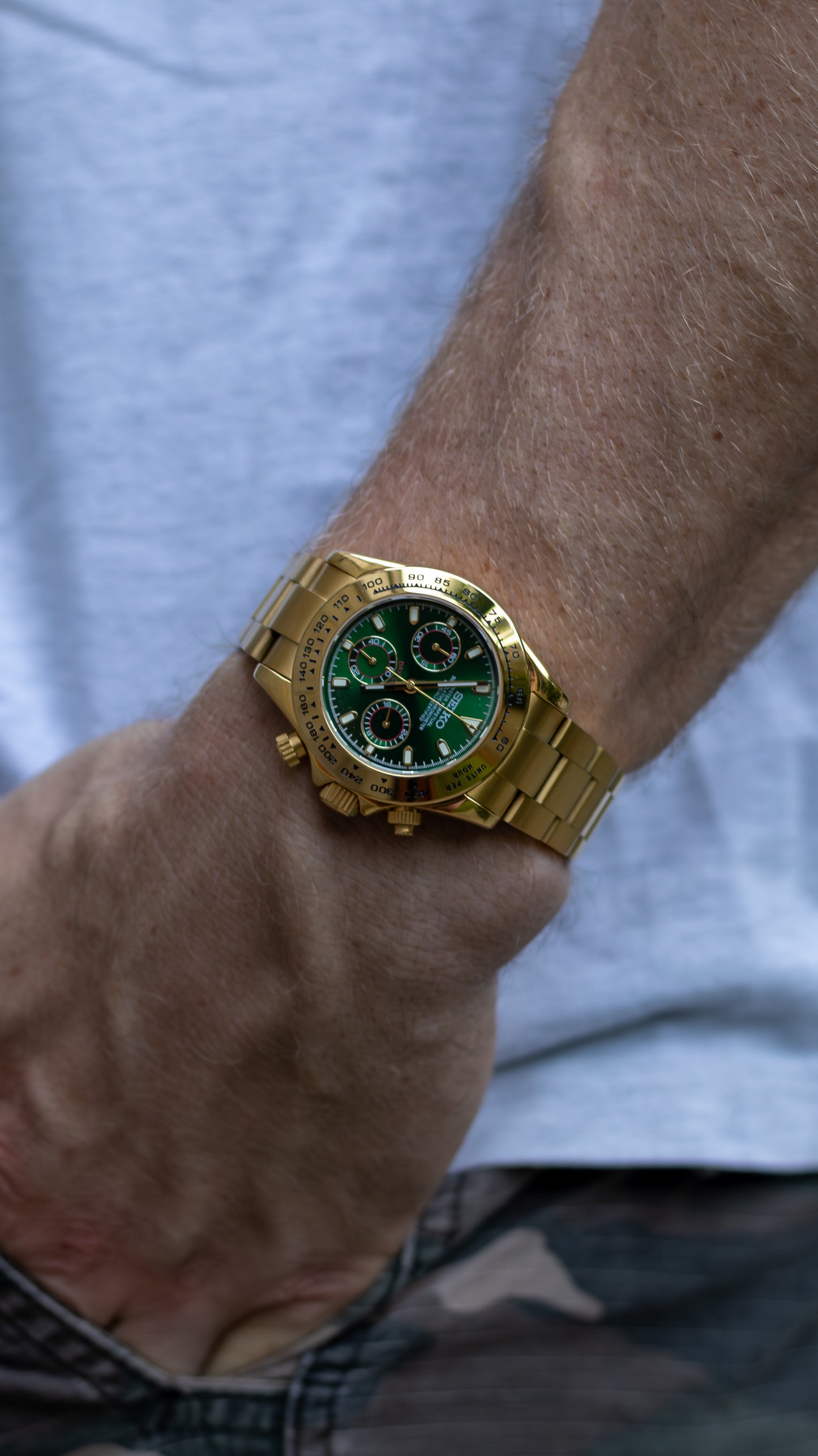 PrestigeWatchMods Custom Seiko Mod "John Mayer" Daytona style Watch