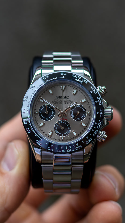 PrestigeWatchMods Custom Seiko Mod Ghost "Daytona" style Watch