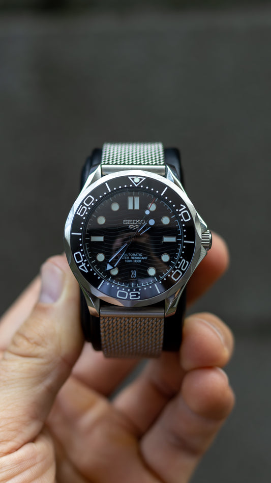 PrestigeWatchMods Custom Seiko Mod Black "SeaMaster" Watch